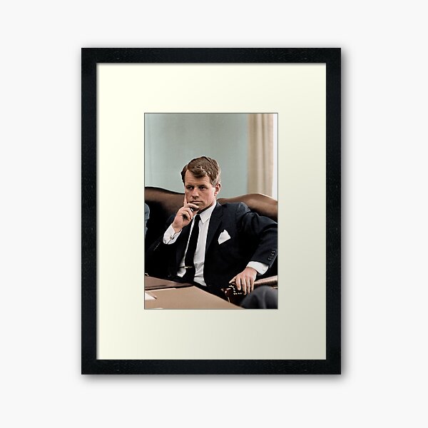 Attorney General Robert F. Kennedy serving under the Johnson administration, shortly after the assassination of President John F. Kennedy, 1964 Framed Art Print