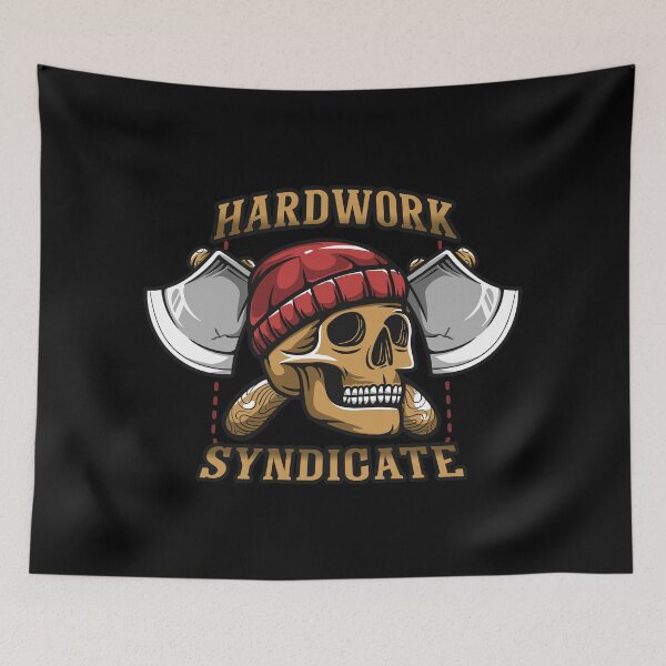 Item preview, Hardworker skull cross axe designed and sold by noorshine.