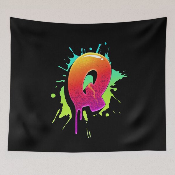 Item preview, Graffiti Letters Q Letter Colorful Paint Splash Style designed and sold by ToTheNextLetter.