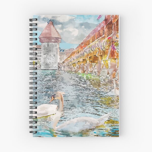 Item preview, Lucerne Switzerland Watercolor Illustration designed and sold by KawaiiTops.