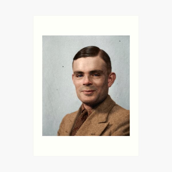 Alan Turing - a computer scientist, philosopher and cryptologist who played a crucial role in breaking the Nazis’ Enigma code, seen here in happier times. Unknown date. Art Print