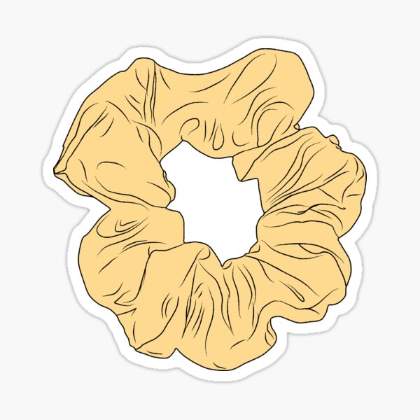 Yellow scrunchie Sticker