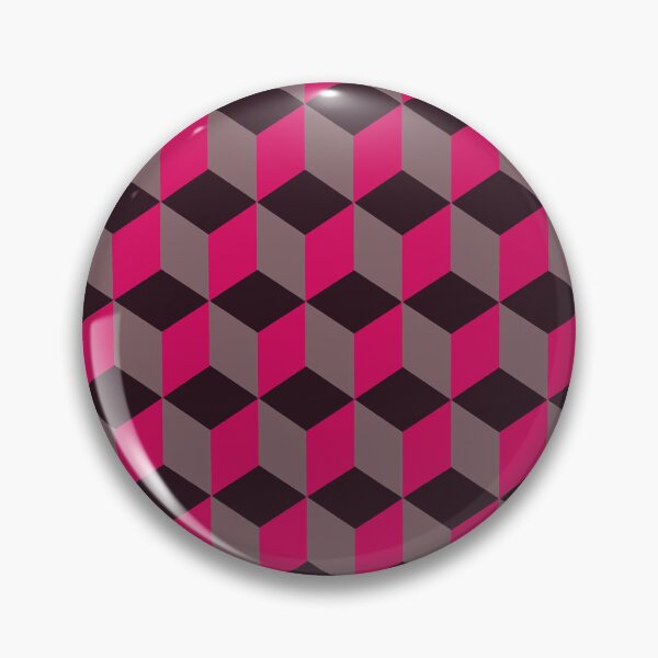Item preview, Isometric Cube Pattern Pink Grey Black Geometric Art Cut Out designed and sold by taiche.