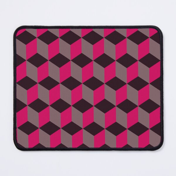 Item preview, Isometric Cube Pattern Pink Grey Black Geometric Art Cut Out designed and sold by taiche.