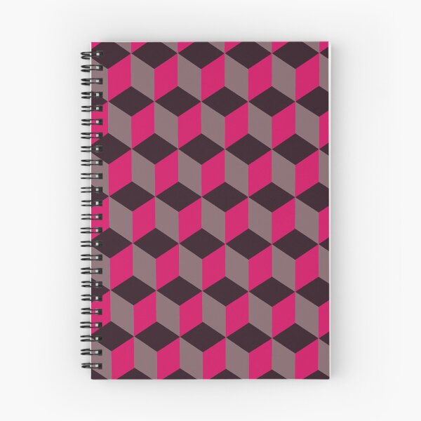 Item preview, Isometric Cube Pattern Pink Grey Black Geometric Art Cut Out designed and sold by taiche.