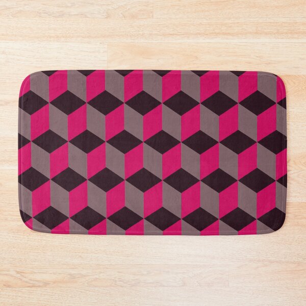 Item preview, Isometric Cube Pattern Pink Grey Black Geometric Art Cut Out designed and sold by taiche.