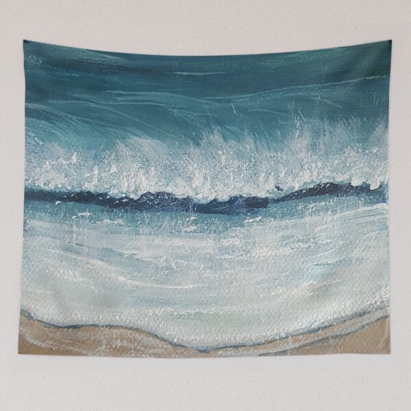 Item preview, Sea & Beach, wave painted on canvas, for friends of the sea designed and sold by Anke Franikowski.