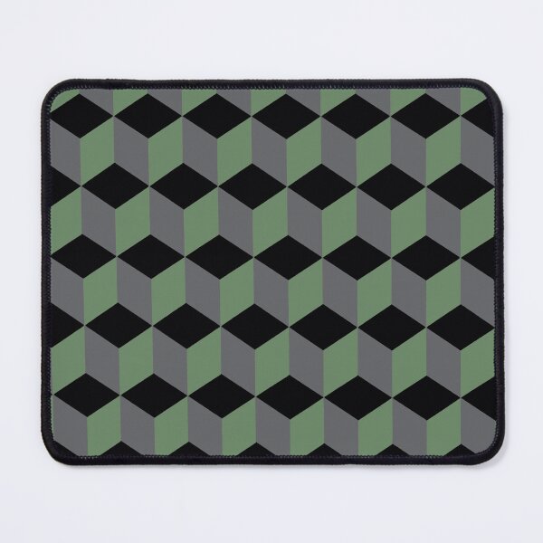 Item preview, Isometric Cube Pattern Green Grey Black Geometric Art Cut Out designed and sold by taiche.