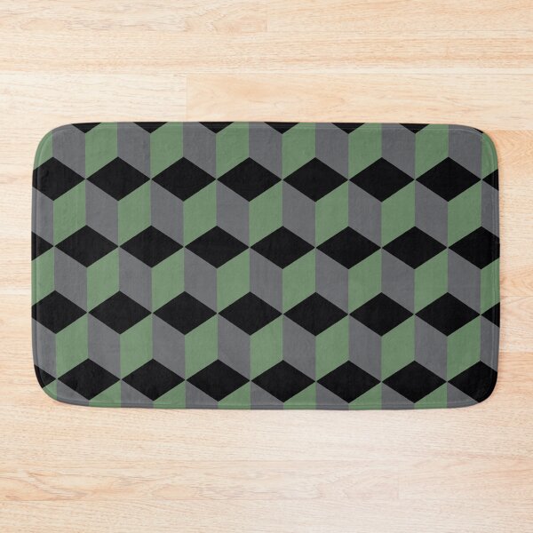 Item preview, Isometric Cube Pattern Green Grey Black Geometric Art Cut Out designed and sold by taiche.