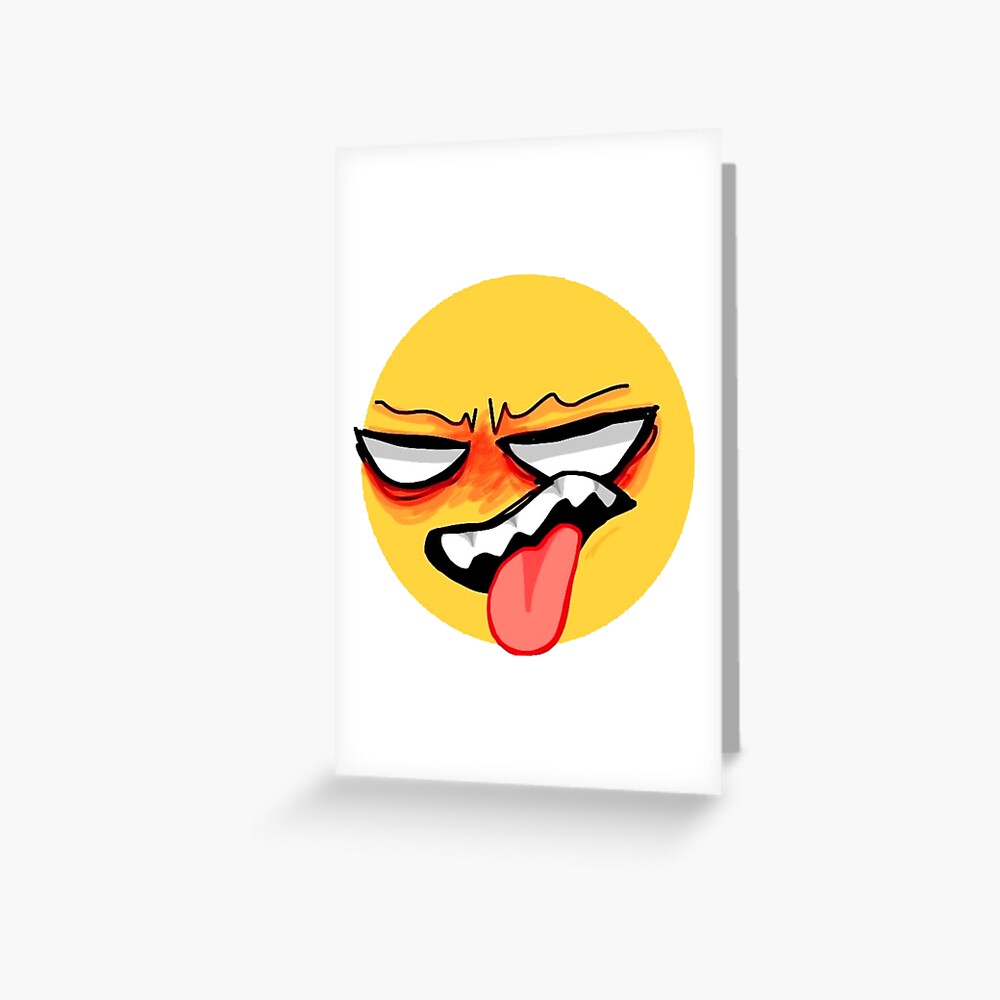 Angry Cursed Emoji Tiktok Meme Face Greeting Card For Sale By Cursedemoji Redbubble 6637