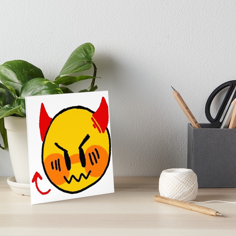 Angry Devil Cursed Emoji Tiktok Meme Face Art Board Print For Sale By Cursedemoji Redbubble