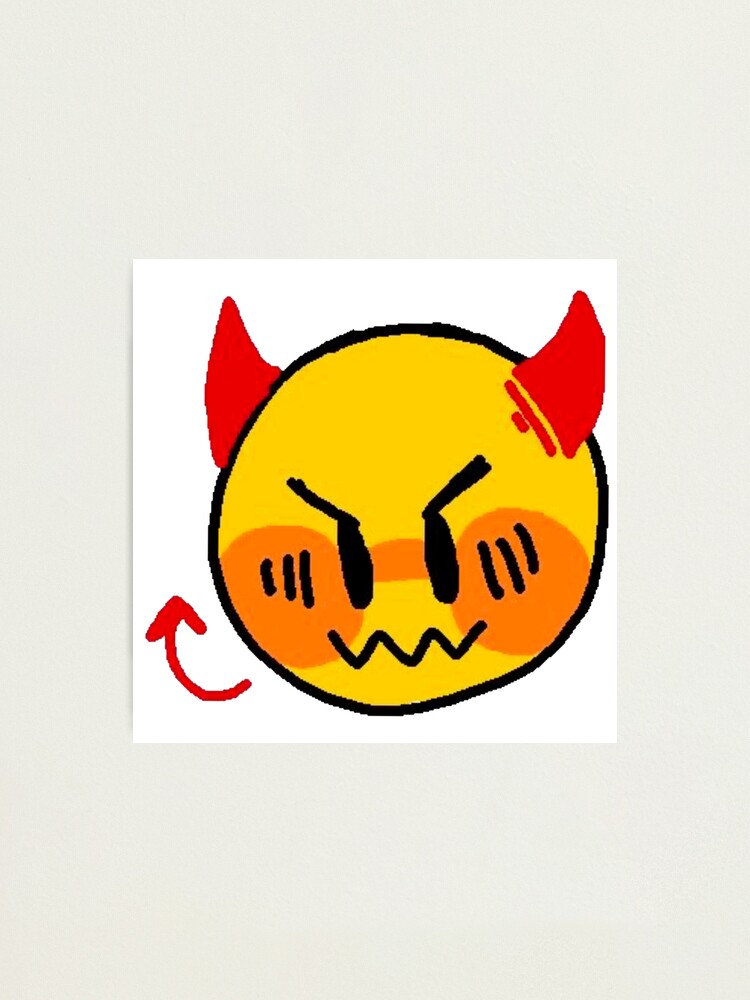 Angry Devil Cursed Emoji Tiktok Meme Face Photographic Print For Sale By Cursedemoji Redbubble