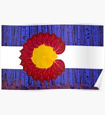 aspen tree Colorado flag Poster