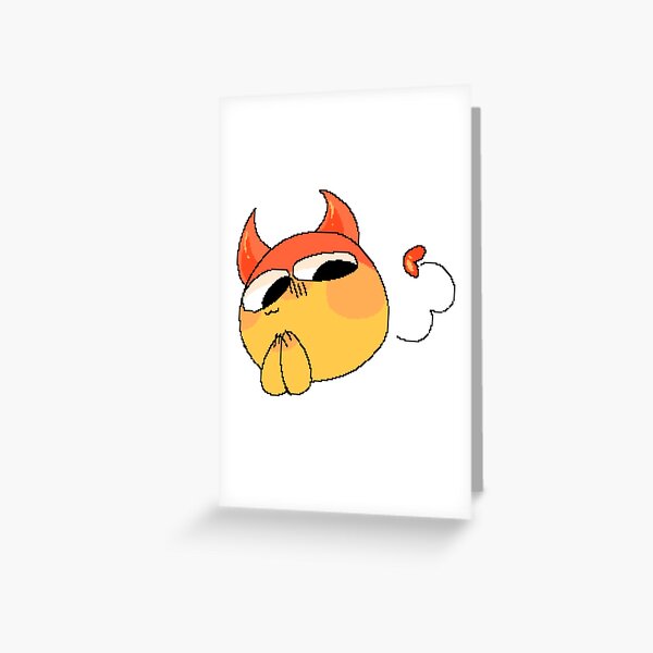 Cute Devil Cursed Emoji Tiktok Meme Face Greeting Card For Sale By Cursedemoji Redbubble