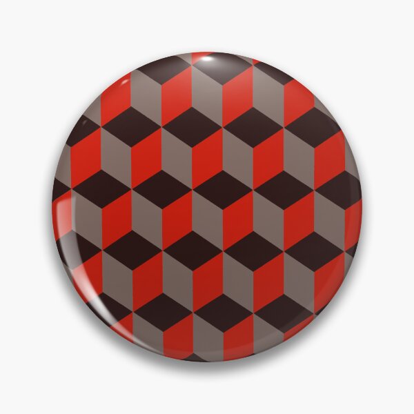 Item preview, Isometric Cube Pattern Red Grey Black Geometric Art Cut Out designed and sold by taiche.