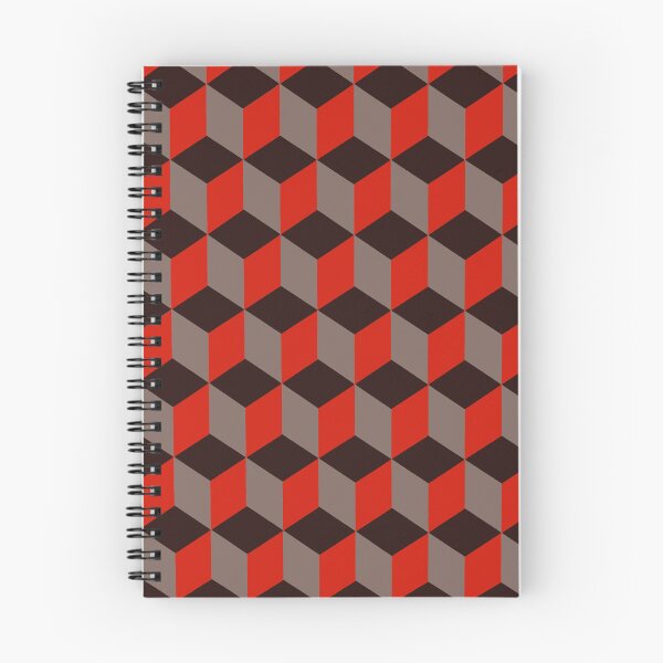 Item preview, Isometric Cube Pattern Red Grey Black Geometric Art Cut Out designed and sold by taiche.