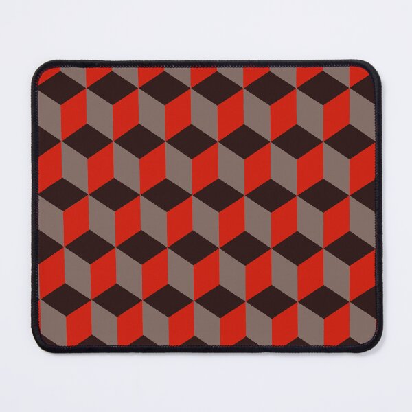 Item preview, Isometric Cube Pattern Red Grey Black Geometric Art Cut Out designed and sold by taiche.