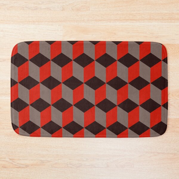 Item preview, Isometric Cube Pattern Red Grey Black Geometric Art Cut Out designed and sold by taiche.