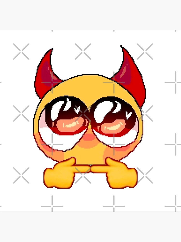 Please Face Cute Devil Cursed Emoji Tiktok Meme Face Photographic Print For Sale By