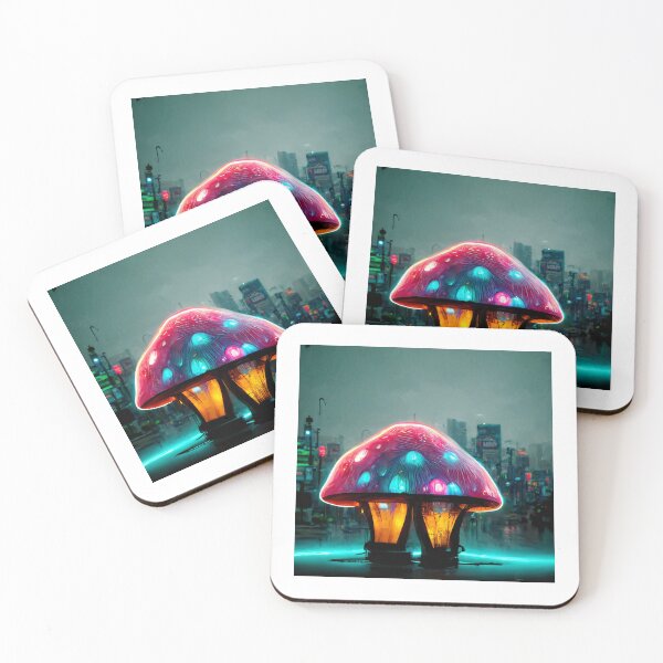 Item preview, Neon Japanese Mushroom City designed and sold by KarmicMushroom.