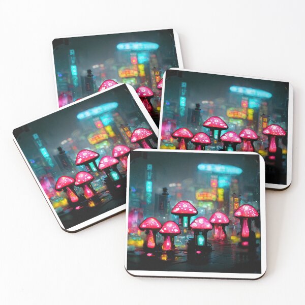Item preview, Copy of Neon Japanese Mushroom City designed and sold by KarmicMushroom.