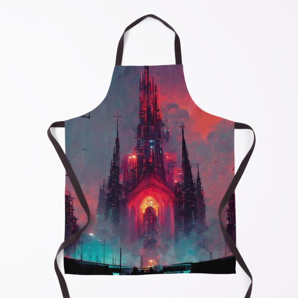 Item preview, Cyberpunk Cathedral In Sunset designed and sold by CyberStreetArt.