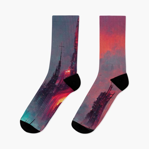 Item preview, Cyberpunk Cathedral In Sunset designed and sold by CyberStreetArt.