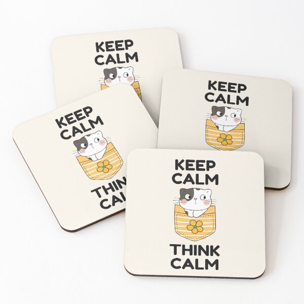 Item preview, Keep Calm Think Calm | Kawaii Kawaii Cat designed and sold by SpeakLifeHQ.