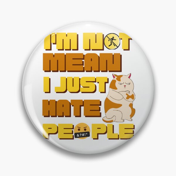 Item preview, Funny I'm Not Mean I Just Hate People Cat,  Yellow  designed and sold by GarnersDesigns.