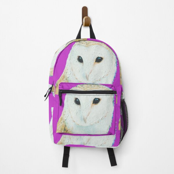 Item preview, Barn Owl painting on purple background designed and sold by MatsonArtDesign.