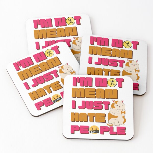 Item preview, Funny I'm Not Mean I Just Hate People Cat, Red designed and sold by GarnersDesigns.