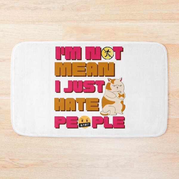 Item preview, Funny I'm Not Mean I Just Hate People Cat, Red designed and sold by GarnersDesigns.