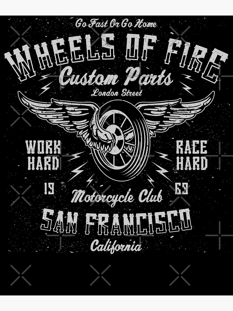 "Wheels Of Fire Custom Parts Motorcycle Club San Francisco California
