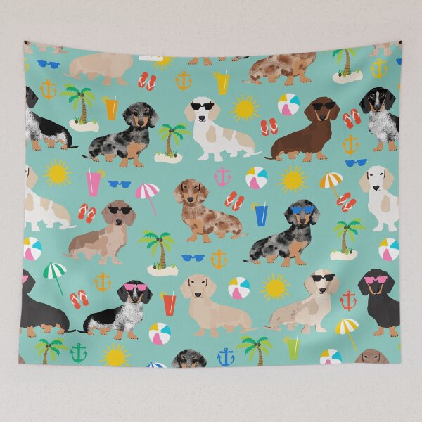 Item preview, Dachshund doxie dachsie summer beach tropical vacation dog breed gifts designed and sold by PetFriendly.