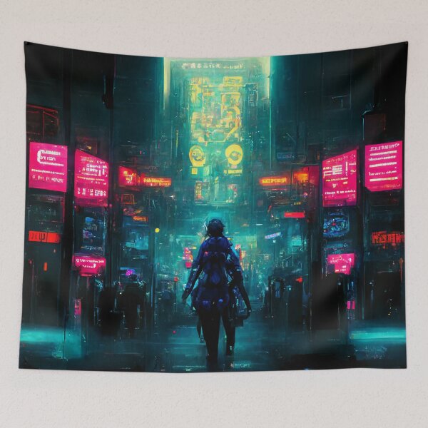 Item preview, Neon Cyberpunk Movie Poster designed and sold by CyberStreetArt.
