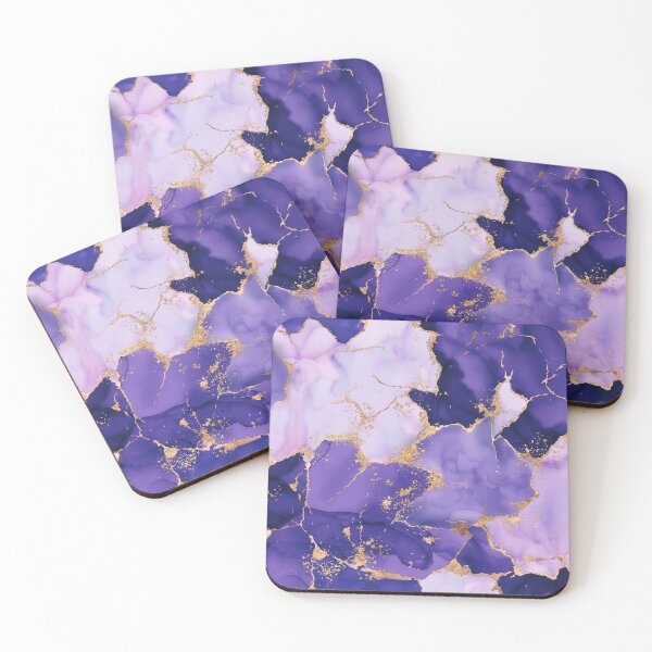 Item preview, Dreamy Lavender alcohol inks and gold designed and sold by k9printart.