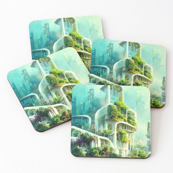 Item preview, Solarpunk Landscape Painting 3.0 designed and sold by Aexlotyl.