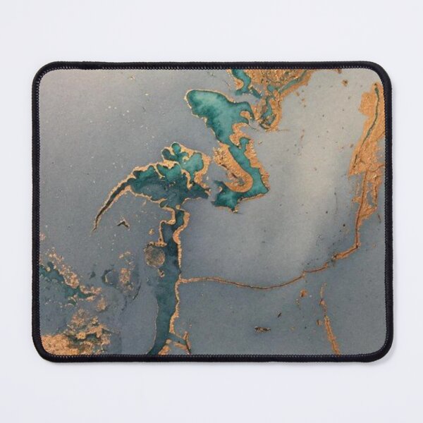Item preview, Light blue, Turquoise and gold marble print designed and sold by HadeeeeL.