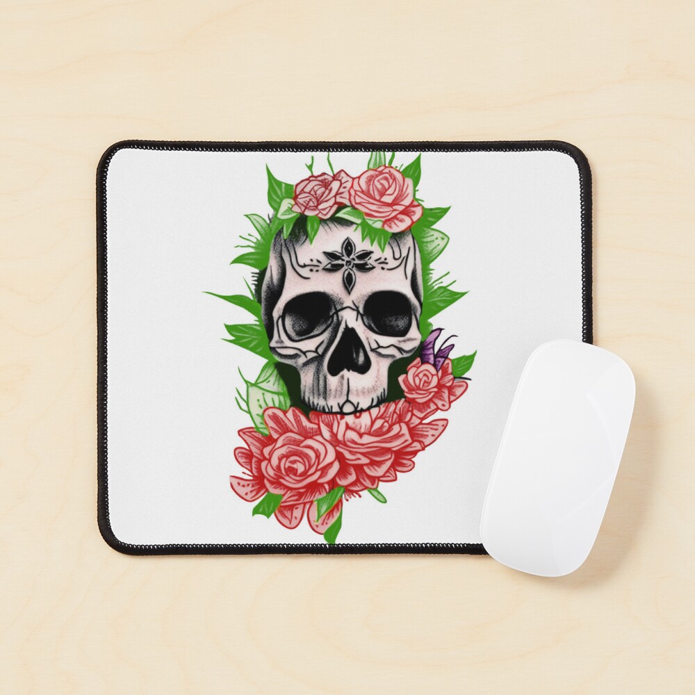 Skull with floral crown | Art Print