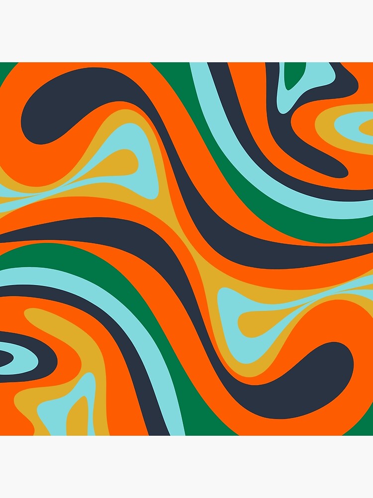 New Groove Colourful Retro Swirl Abstract Pattern Orange
