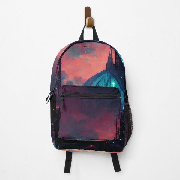 Item preview, Neon Cyberpunk Cathedral Sunset designed and sold by CyberStreetArt.