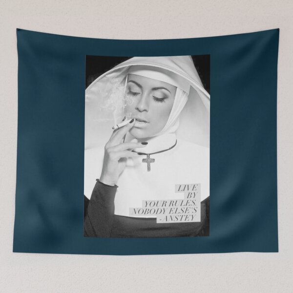 Item preview, Live By Your Rules Nobody Elses  Nun Smoking Cigarette  designed and sold by Hellmouthe.