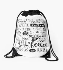 where you lead {gilmore girls} Drawstring Bag