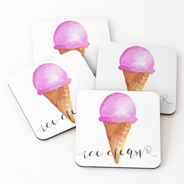 Item preview, Strawberry ice cream in watercolor designed and sold by papierquarell.