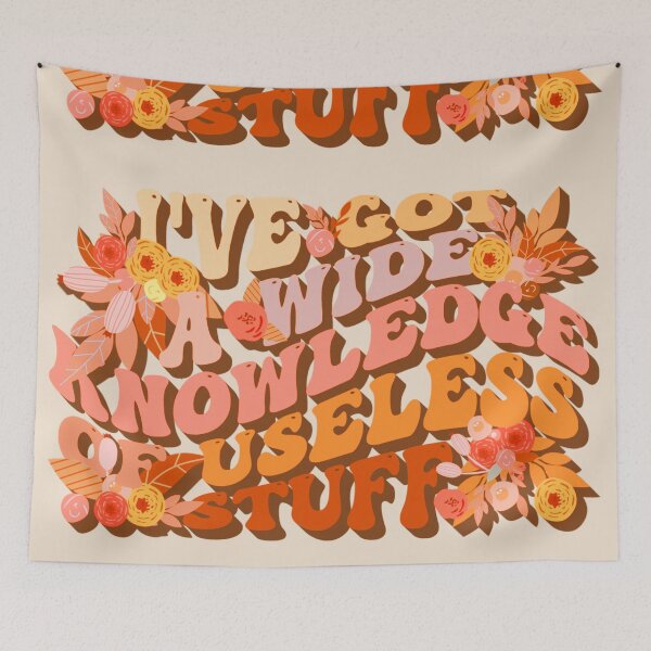 Item preview, Orange Retro Style I've Got A Wide Knowledge Of Useless Stuff, Fun Slogan For A Person Who Knows A Lot About Useless Stuff designed and sold by TrulyEpoque.