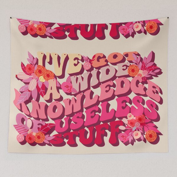 Item preview, Pink Retro Style I've Got A Wide Knowledge Of Useless Stuff, Fun Slogan For A Person Who Knows A Lot About Useless Stuff designed and sold by TrulyEpoque.