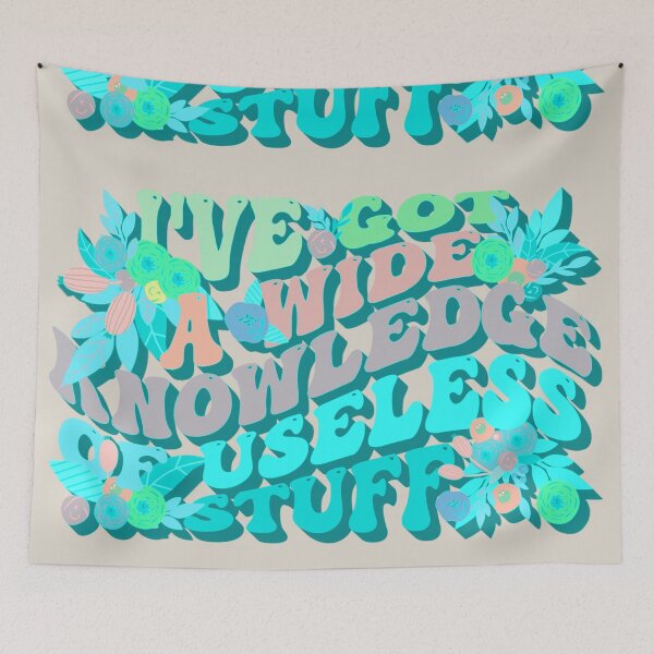 Item preview, Turquoise Retro Style I've Got A Wide Knowledge Of Useless Stuff, Fun Slogan For A Person Who Knows A Lot About Useless Stuff designed and sold by TrulyEpoque.
