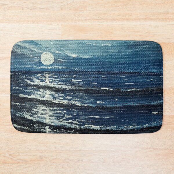 Item preview, Sea at night in the moonlight painted on canvas by Anke Franikowski designed and sold by Anke Franikowski.