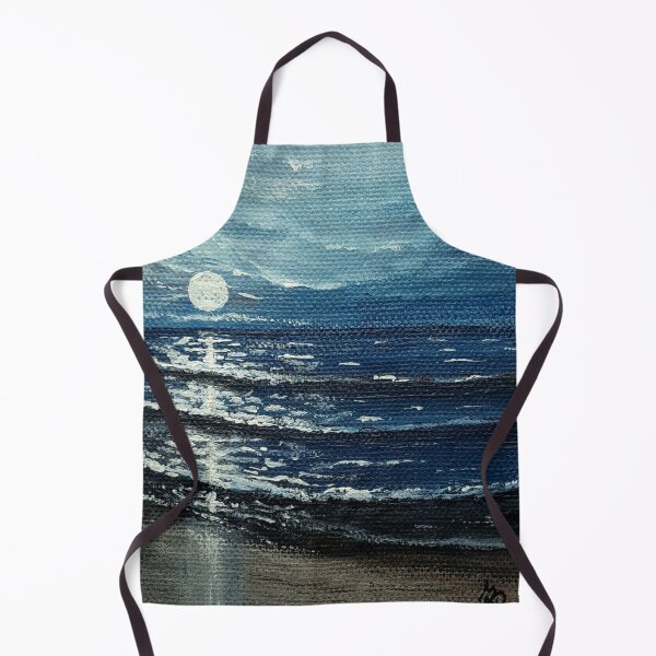 Item preview, Sea at night in the moonlight painted on canvas by Anke Franikowski designed and sold by Anke Franikowski.