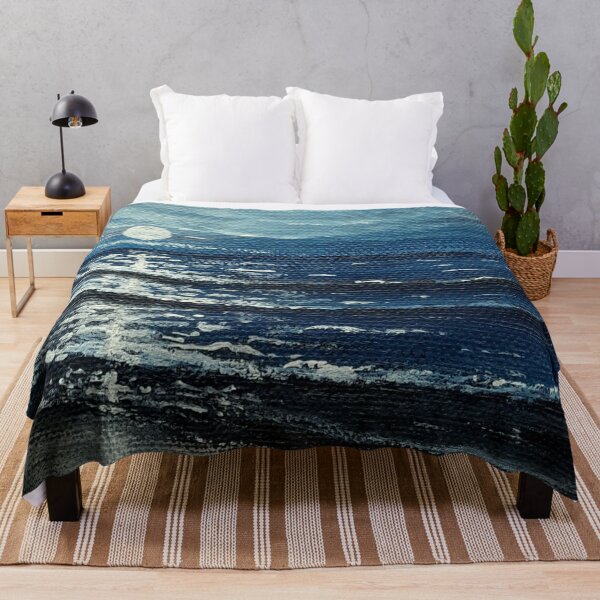 Item preview, Sea at night in the moonlight painted on canvas by Anke Franikowski designed and sold by Anke Franikowski.